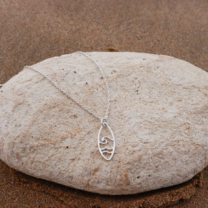 Surfboard swell Necklace 45cm chain