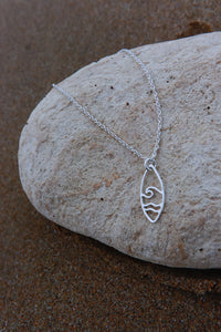Surfboard swell Necklace 45cm chain