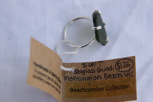 Seaglass Swirl Ring Size T (Mornington Beach)
