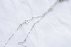 Simple spiral necklace on silver chain