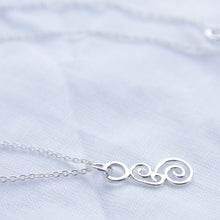 Load image into Gallery viewer, Swirls necklace on silver chain