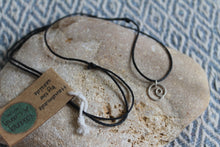 Load image into Gallery viewer, Swirly flow necklace on brown cord