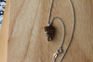 Seaglass swirl Necklace (Barwon Heads, VIC) 40cm chain