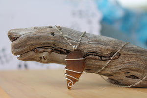 Seaglass swirl Necklace (Queenscliff, VIC) 45cm chain