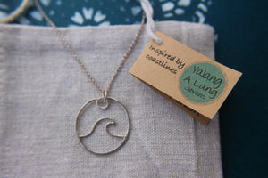 Wave charm necklace