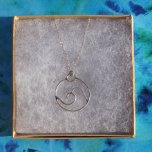 Load image into Gallery viewer, Swirled wave charm necklace