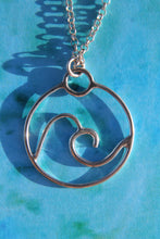 Load image into Gallery viewer, Swirled wave charm necklace