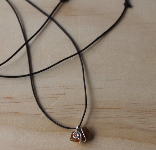 Seaglass swirl Necklace (Dee Why Beach, NSW) on cord